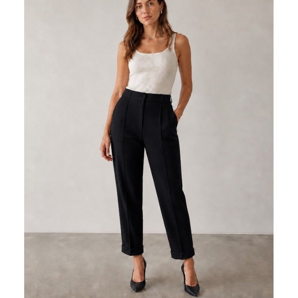 Maeve Anthropologie Size 10 Dark Navy Trouser Pants Minimalist Career Ankle